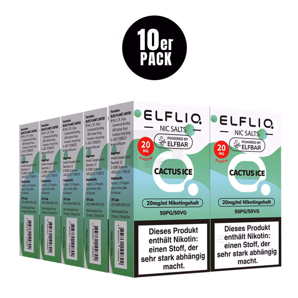 Elfbar - ElfLiq - 10ml - Cactus Ice | Nikotinsalz-Stärke : 20mg