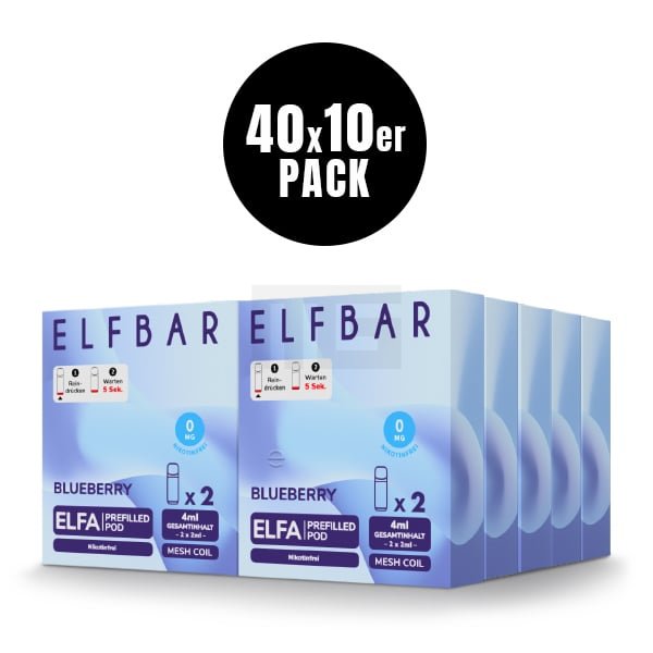Elfbar - ELFA - Prefilled Pod - 2ml - 2er Pack - Nikotinfrei - Blueberry