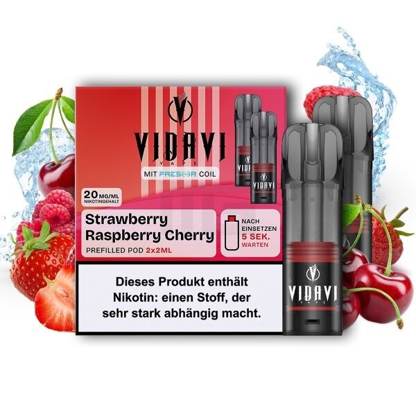 VIDAVI - Prefilled Pod - 2ml - 2er Pack - Strawberry Raspberry Cherry VIDAVI - Prefilled Pod - 2ml - 2er Pack - Strawberry Raspberry Cherry