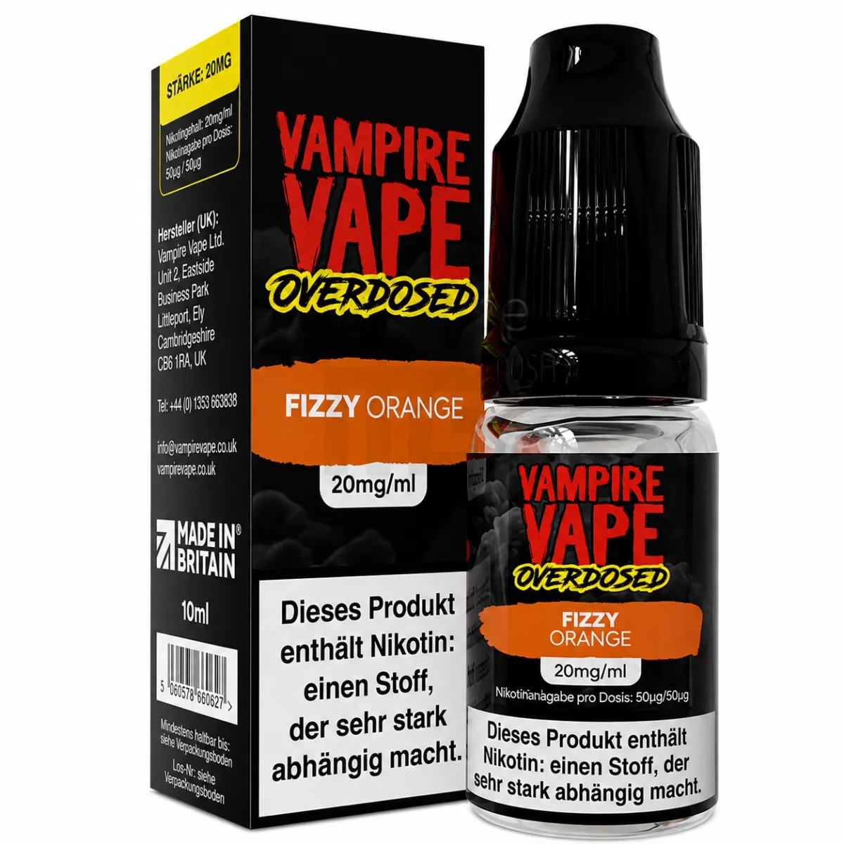 Vampire Vape - Overdosed - Nikotinsalz-Liquid - 10ml - Fizzy Orange | Nikotinsalz-Stärke : 20mg