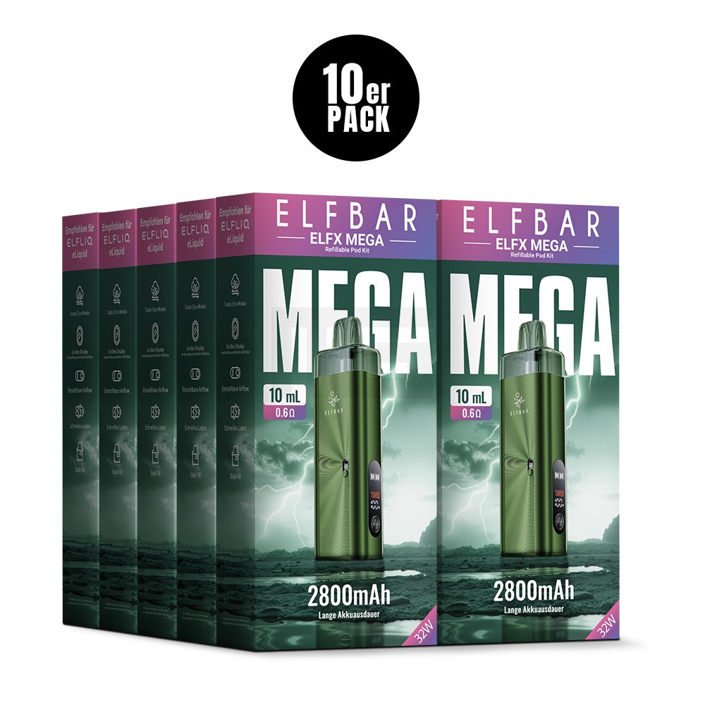 Elfbar - ELFX Mega - Basisgerät - Green | Paketgröße : 1er Packung Elfbar - ELFX Mega - Basisgerät - Green | Paketgröße : 1er Packung