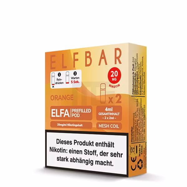 Elfbar - ELFA - Prefilled Pod - 2ml - 2er Pack - Orange