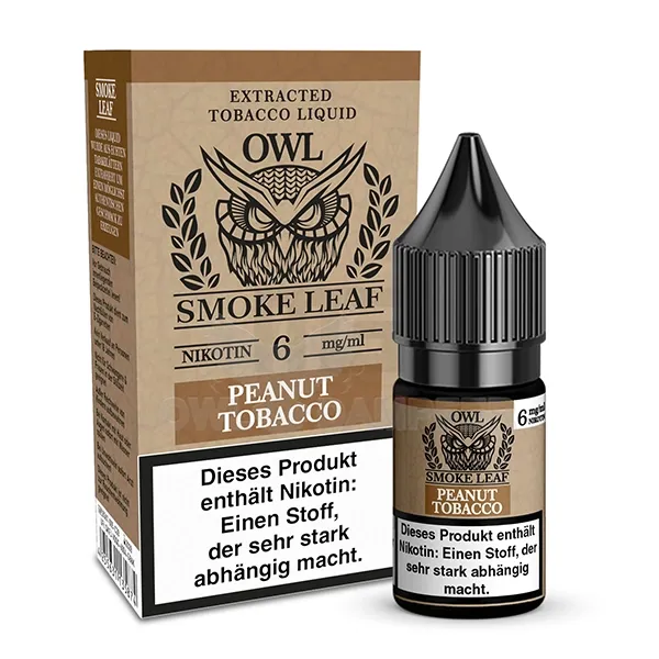 OWL Smoke Leaf Nikotin-Liquid Peanut Tobacco 10ml 6mg OWL Smoke Leaf Nikotin-Liquid Peanut Tobacco 10ml 6mg