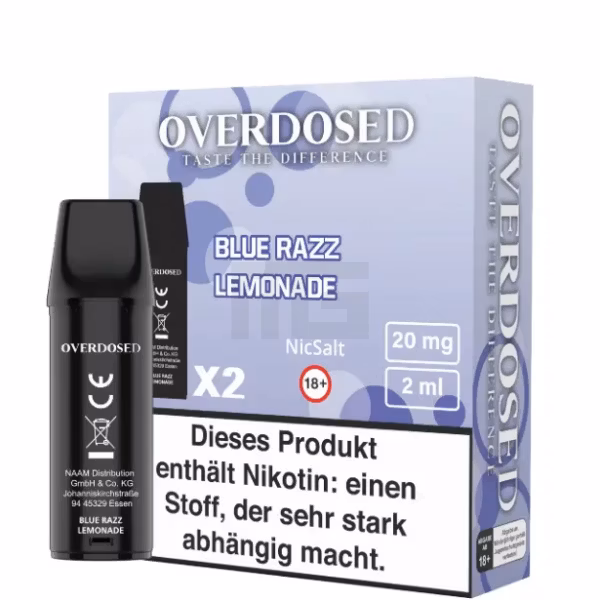 overdosed-prefilled-pod-blue-razz-lem-2ml-2er-pack Overdosed - Prefilled Pod - Blue Razz Lemonade - 2ml - 2er Pack