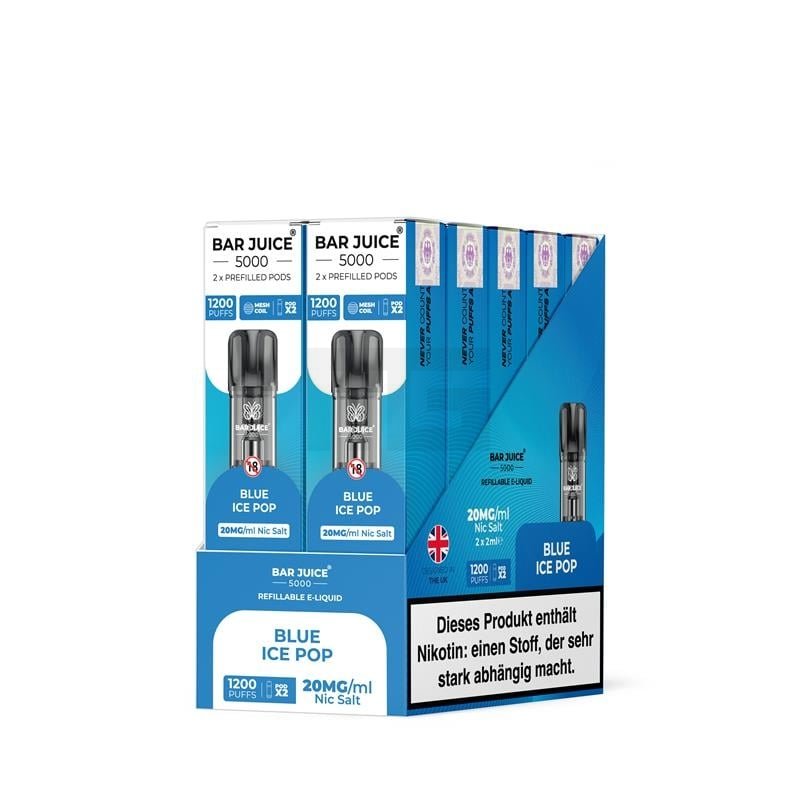 Bar Juice - Prefilled Pods - 2ml - 2er Paket - Blue Ice Pop | Nikotinsalz-Stärke : 20mg