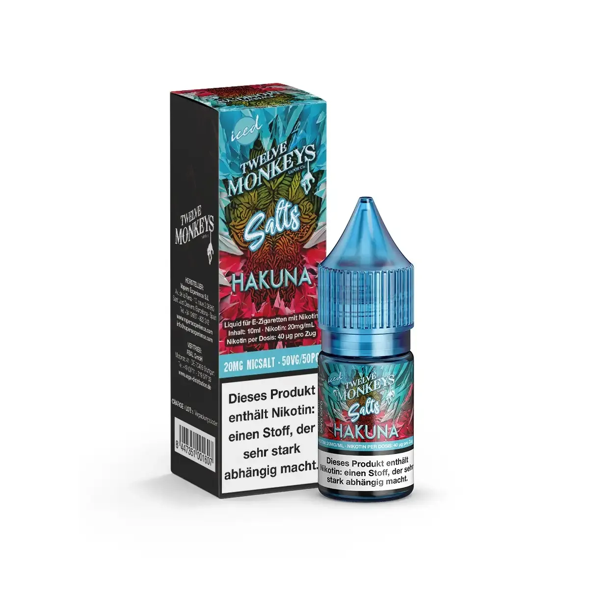 Twelve Monkeys Nikotinsalz-Liquid Iced Hakuna 10ml 20mg