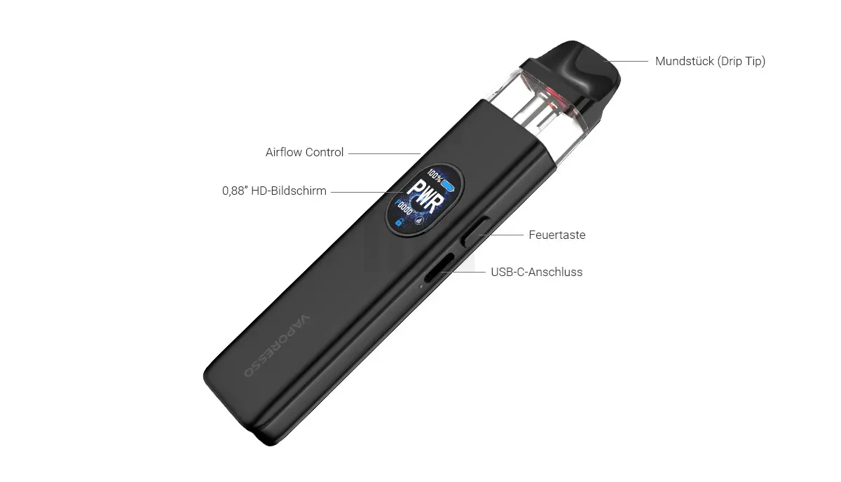Vaporesso - XROS 5 - Pod Kit - Black Leather | Paketgröße : 1er Packung