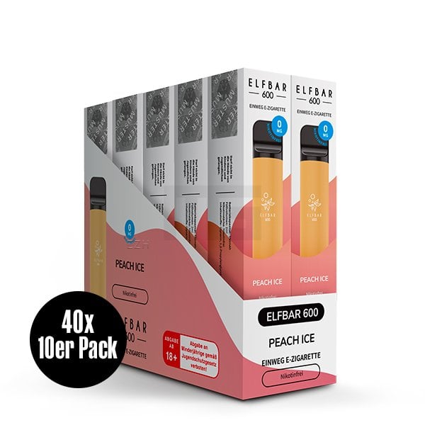 Nikotinfrei - Elfbar - 600 Einweg E-Zigarette - Peach Ice - 0mg Nikotinfrei - Elfbar - 600 Einweg E-Zigarette - Peach Ice - 0mg