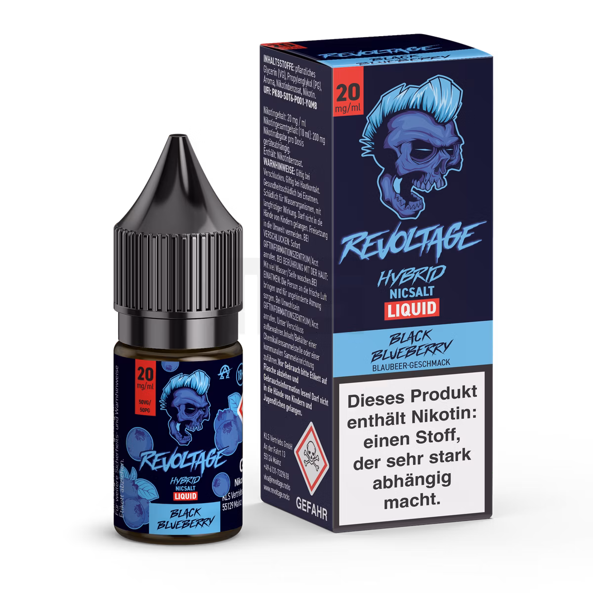 Revoltage - Hybrid Nikotinsalz Liquid - 10ml - Black Blueberry - 20mg Revoltage - Hybrid Nikotinsalz Liquid - 10ml - Black Blueberry - 20mg
