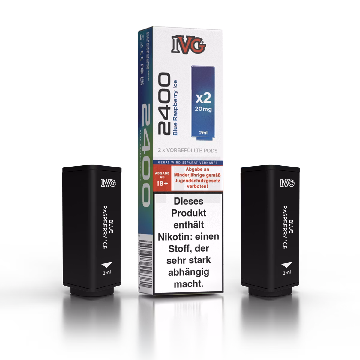 IVG - 2400 - Prefilled Pod - 2ml - 2er Pack - Blue Raspberry Ice IVG - 2400 - Prefilled Pod - 2ml - 2er Pack - Blue Raspberry Ice