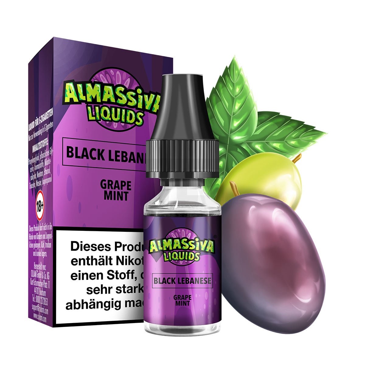 al_massiva_liquid_black_lebanese_bottle_box_fruit Al Massiva - Black Lebanese - Nikotinsalzliquid - 10ml - 17mg