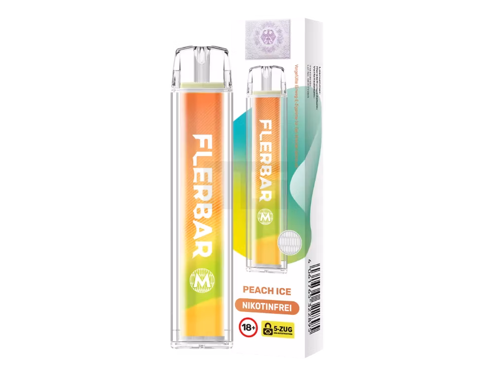 Nikotinfrei - Flerbar - Einweg E-Zigarette - Peach Ice - 0mg - CP  Nikotinfrei - Flerbar - Einweg E-Zigarette - Peach Ice - 0mg - CP