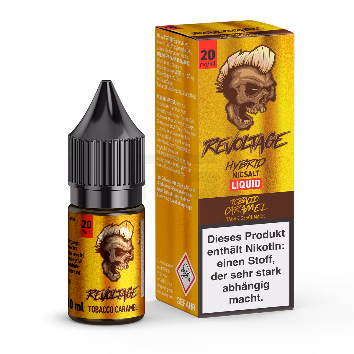 Revoltage - Hybrid Nikotinsalz Liquid - 10ml - Tobacco Caramel - 20mg Revoltage - Hybrid Nikotinsalz Liquid - 10ml - Tobacco Caramel - 20mg