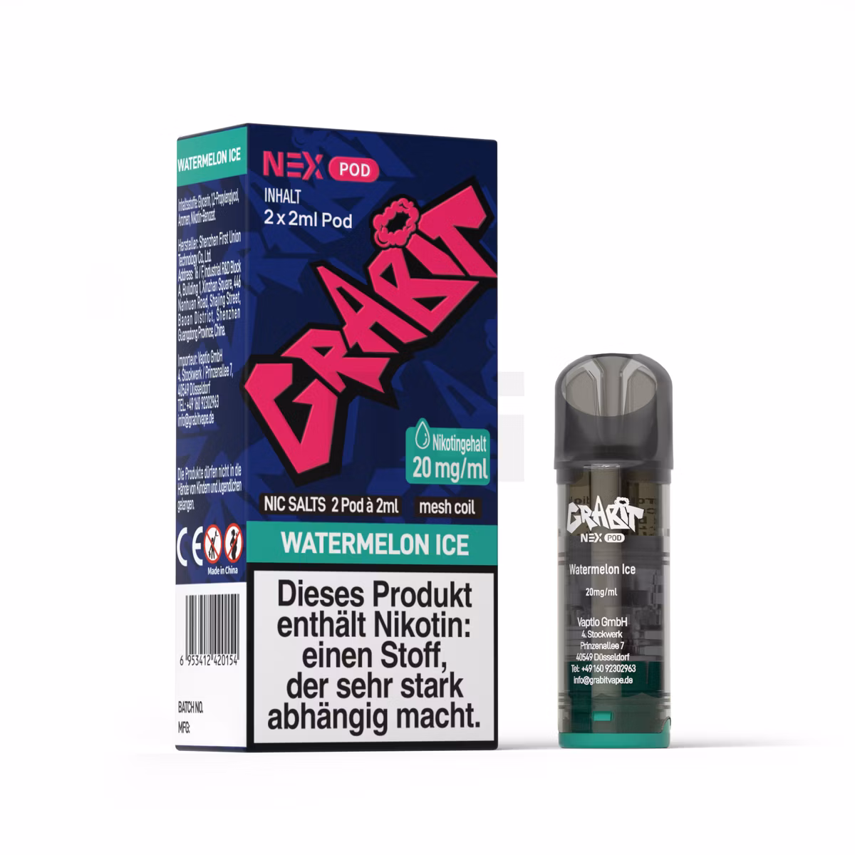 GRABIT - Nex - Prefilled Pod - 2ml - 2er Pack - Watermelon Ice