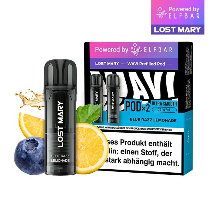 Lost Mary - Wavi - Prefilled Pods - Blue Razz Lemonade - 20mg Lost Mary - Wavi - Prefilled Pods - Blue Razz Lemonade - 20mg