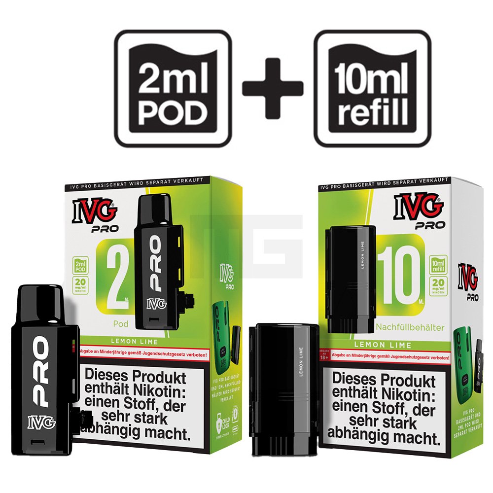 IVG - PRO 12000 - 2ml Pod + 10ml Refill - Lemon Lime