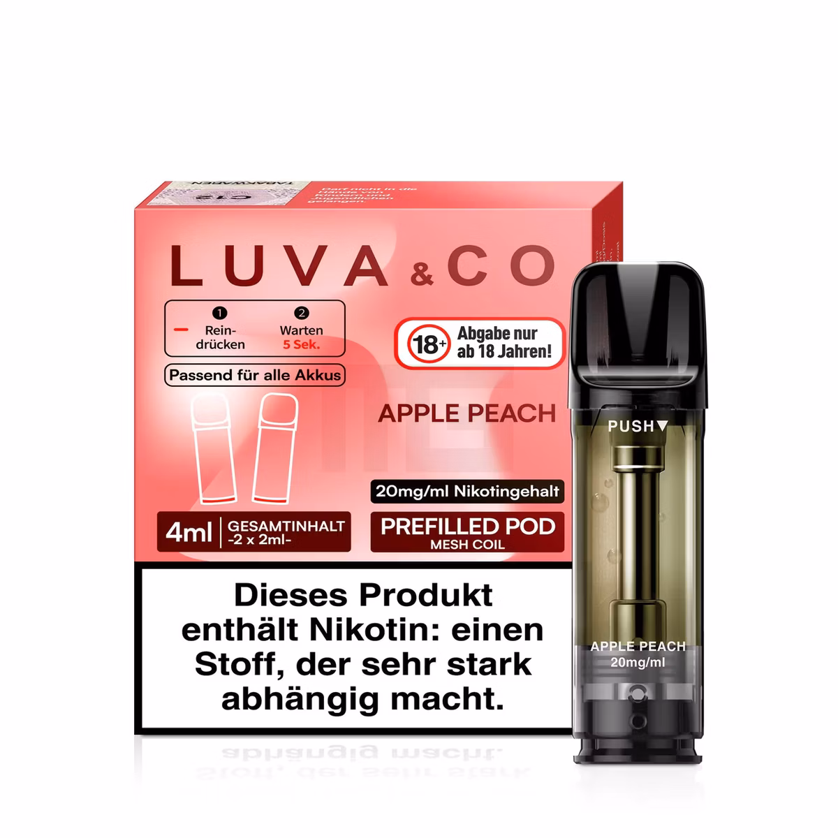 Luva - Prefilled Pod - 20mg - 2er Pack - Apple Peach Luva - Prefilled Pod - 20mg - 2er Pack - Apple Peach