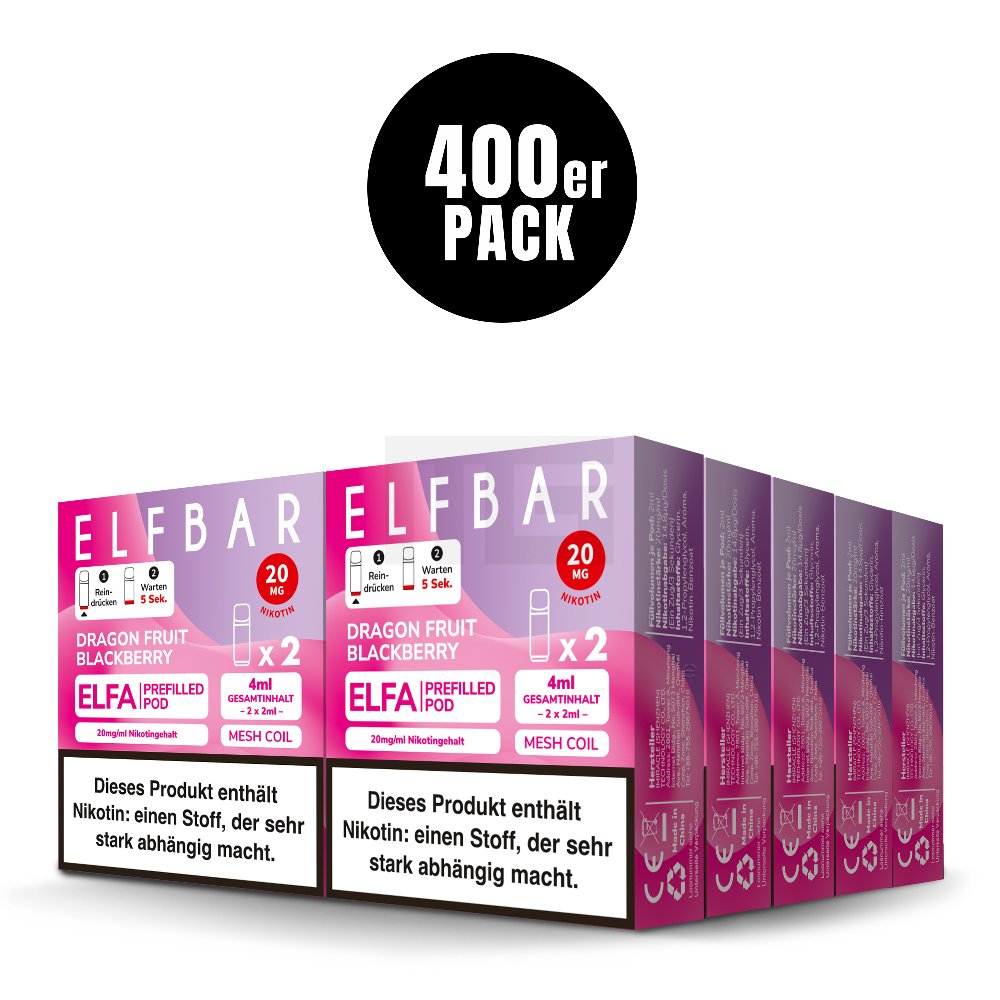 Elfbar - ELFA - Prefilled Pod - 2ml - 2er Pack - Dragon Fruit Blackberry