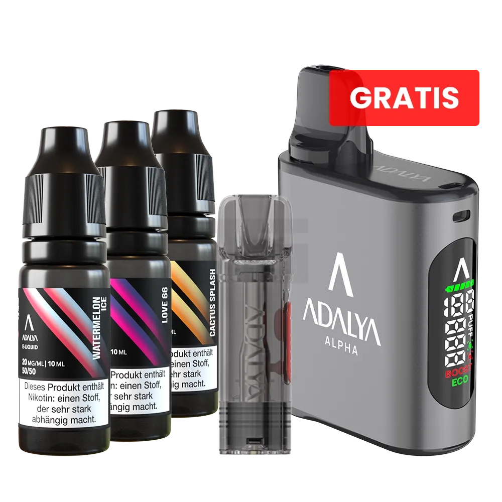 Adalya - 3+1 Aktion - Nikotinsalz-Liquids + Basisgerät Gratis