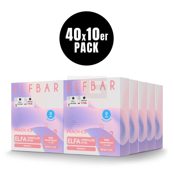 Elfbar - ELFA - Prefilled Pod - 2ml - 2er Pack - Nikotinfrei - Peach Ice
