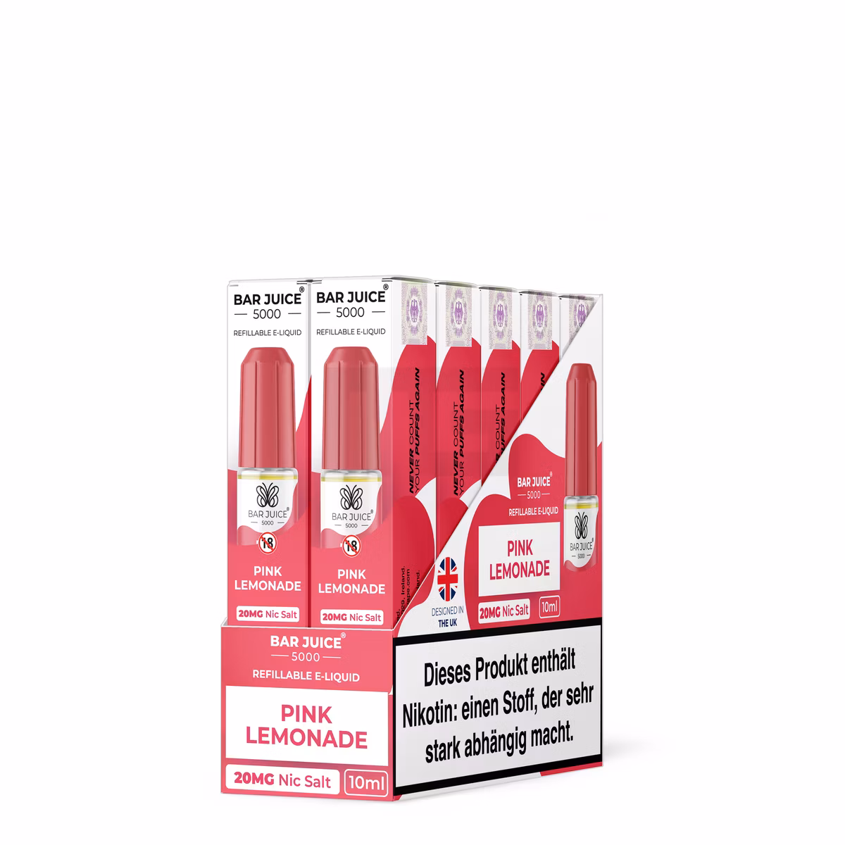 Bar Juice - 5000 - Pink Lemonade | Inhalt : 10ml | Nikotinsalz-Stärke : 20mg | Paketgröße : 1er Packung
