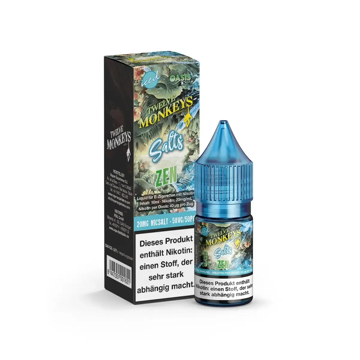 Twelve Monkeys Nikotinsalz-Liquid Iced Zen 10ml 20mg