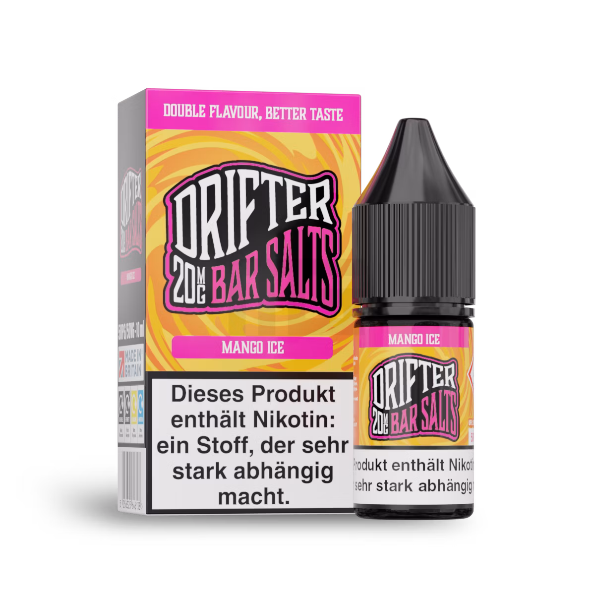 Drifter - Nikotinsalzliquid - 10ml - Mango Ice | Nikotinsalz-Stärke : 20mg Drifter - Nikotinsalzliquid - 10ml - Mango Ice | Nikotinsalz-Stärke : 20mg