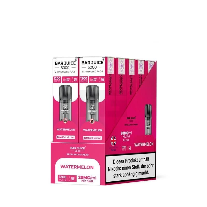 Bar Juice - Prefilled Pods - 2ml - 2er Paket - Watermelon | Nikotinsalz-Stärke : 20mg