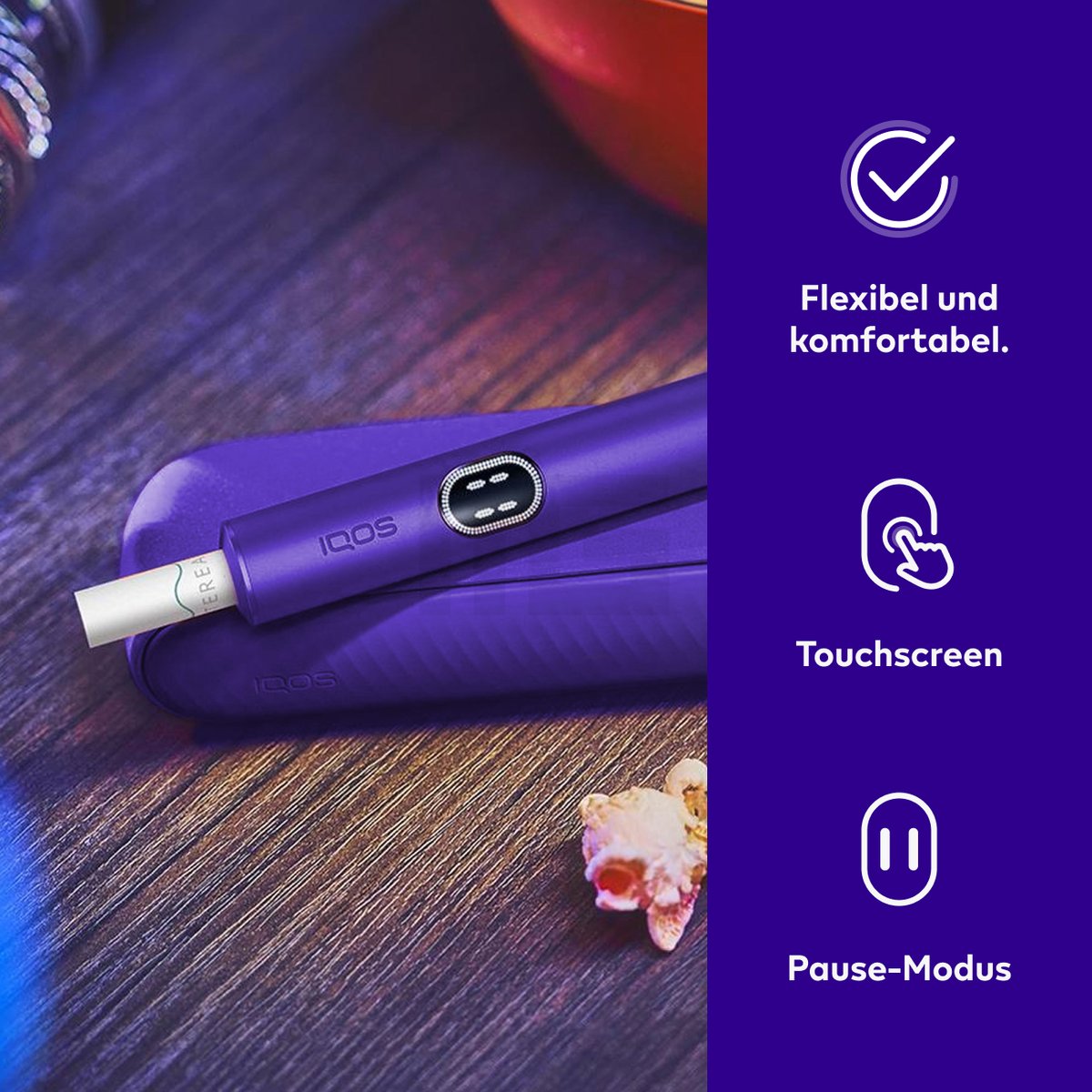IQOS - ILUMA i - Kit - Electric Purple Elektrischer Rauchstift, Vape, USB-C, Purple, Kappe, No duplicates