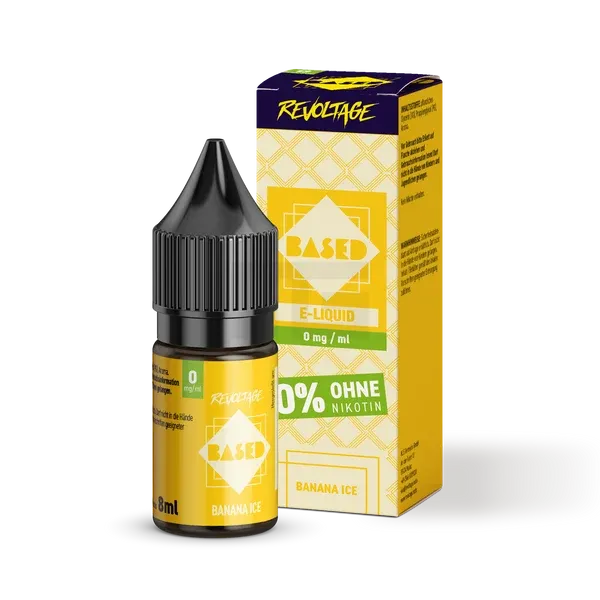 Revoltage - BASED - Nikotinsalz-Liquid - Banana Ice - 8ml - 0mg Revoltage - BASED - Nikotinsalz-Liquid - Banana Ice - 8ml - 0mg