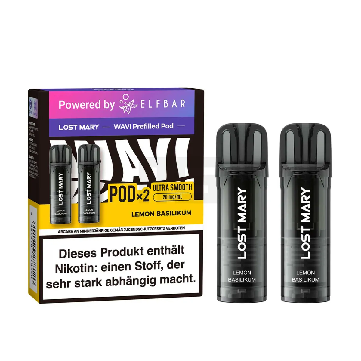 Lost Mary - Wavi - Prefilled Pods - Lemon Basilikum - 20mg Lost Mary - Wavi - Prefilled Pods - Lemon Basilikum - 20mg