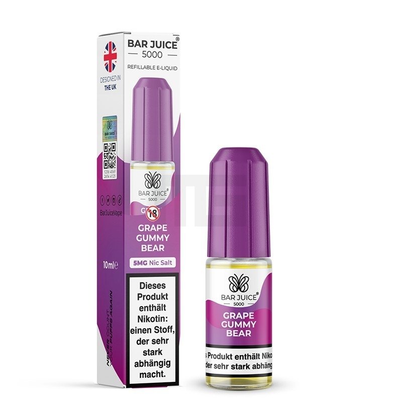 Bar Juice 5000 - Nikotinsalz - 10ml - 5mg - Grape Gummy Bear