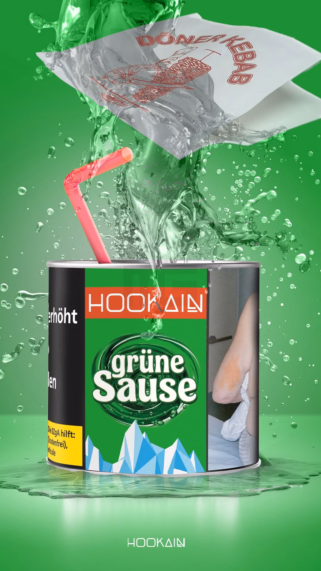 Hookain Tobacco - 200g - Grüne Sause Hookain Tobacco - 200g - Grüne Sause