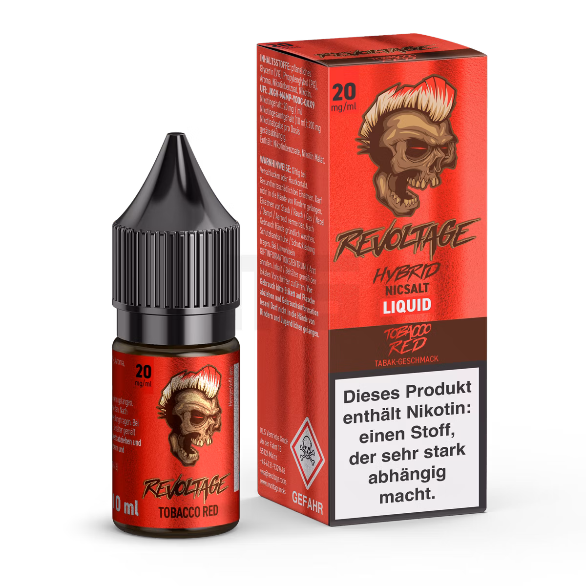 Revoltage - Hybrid Nikotinsalz Liquid - 10ml - Tobacco Red - 20mg Revoltage - Hybrid Nikotinsalz Liquid - 10ml - Tobacco Red - 20mg