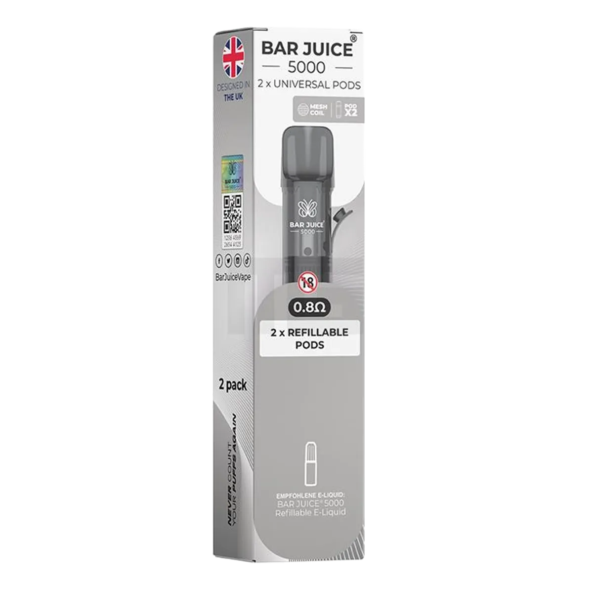 Bar Juice - Leerpods - 2er Paket - 2ml - 0.8 Ohm