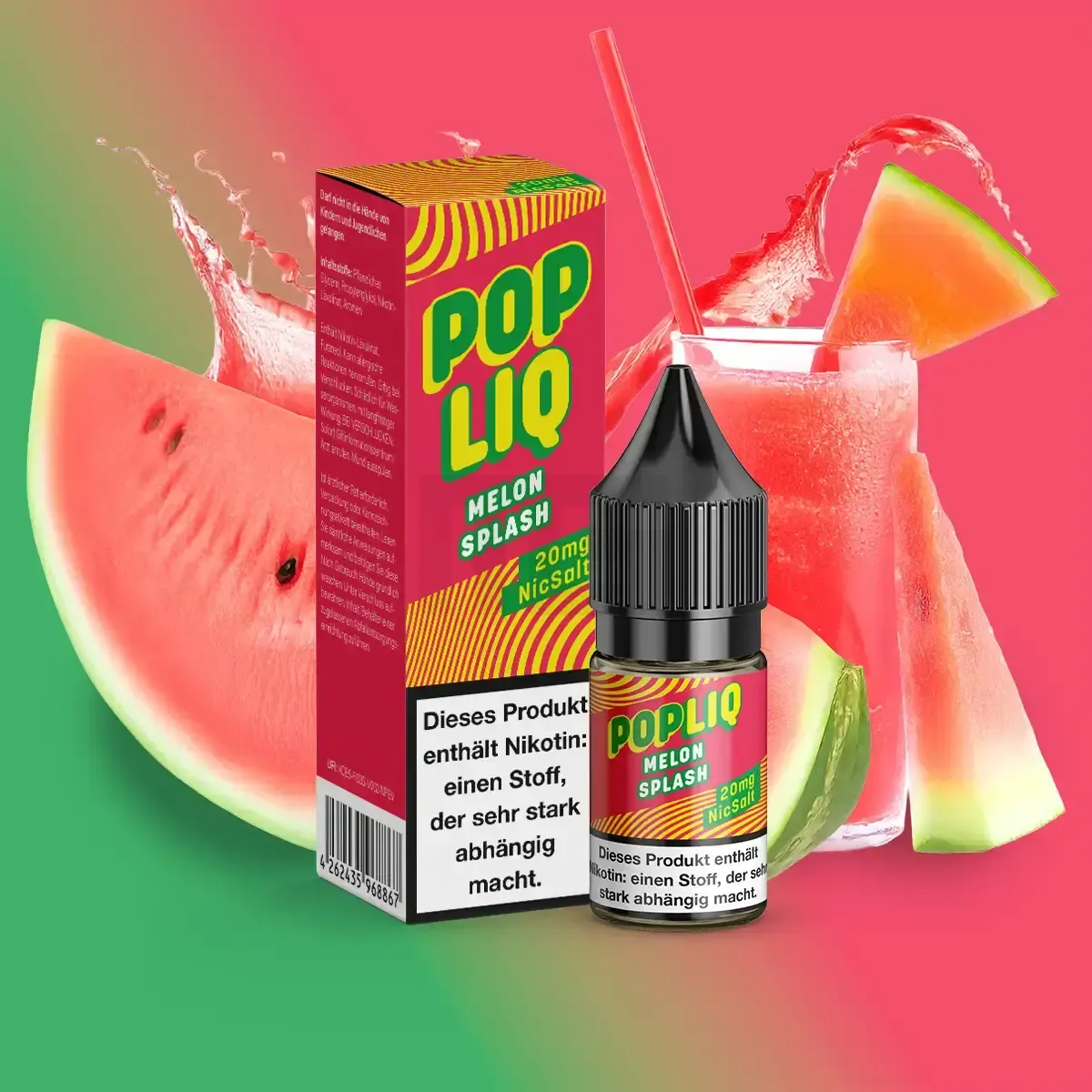 PopLiq Nikotinsalz-Liquid Melon Splash 10ml 20mg PopLiq Nikotinsalz-Liquid Melon Splash 10ml 20mg