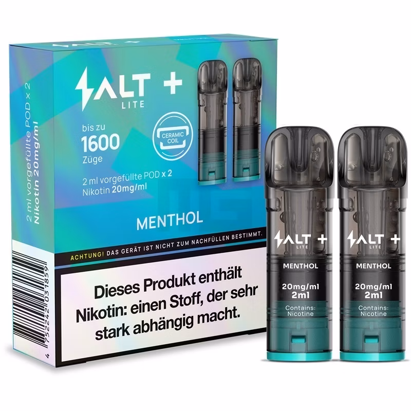 Salt - Plus Lite - Prefilled Pod - 2ml - 2er Pack - Menthol Salt - Plus Lite - Prefilled Pod - 2ml - 2er Pack - Menthol