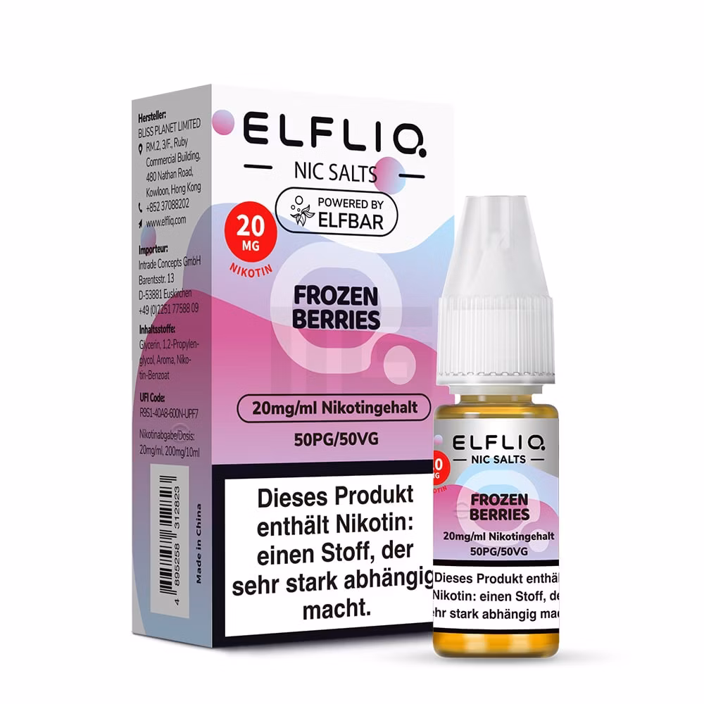 Elfbar - ElfLiq - 10ml - Frozen Berries | Nikotinsalz-Stärke : 20mg Elfbar - ElfLiq - 10ml - Frozen Berries | Nikotinsalz-Stärke : 20mg