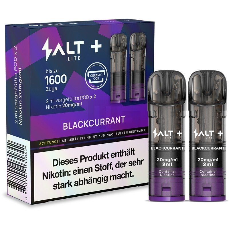 Salt - Plus Lite - Prefilled Pod - 2ml - 2er Pack - Blackcurrant Salt - Plus Lite - Prefilled Pod - 2ml - 2er Pack - Blackcurrant