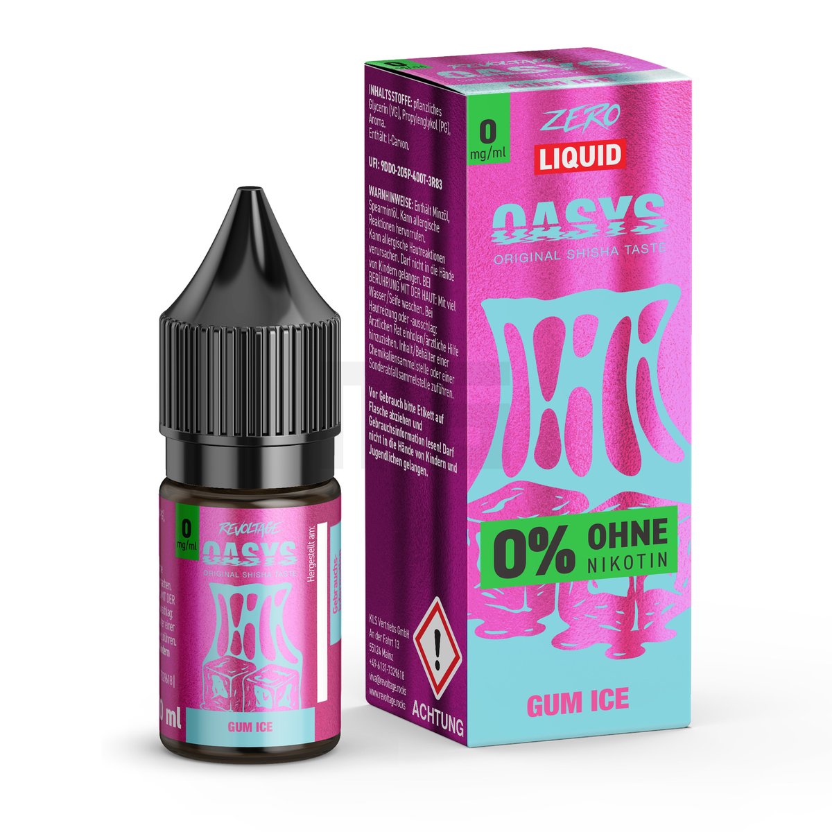 Oasys - Nikotinsalz Liquids - 10ml - Gum Ice - 0mg