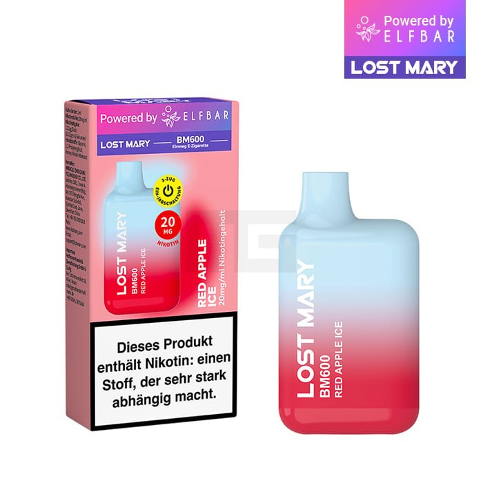 Lost Mary - BM600 - Einweg E-Zigarette - Red Apple Ice - 20mg - 1er Packung Lost Mary - BM600 - Einweg E-Zigarette - Red Apple Ice - 20mg - 1er Packung