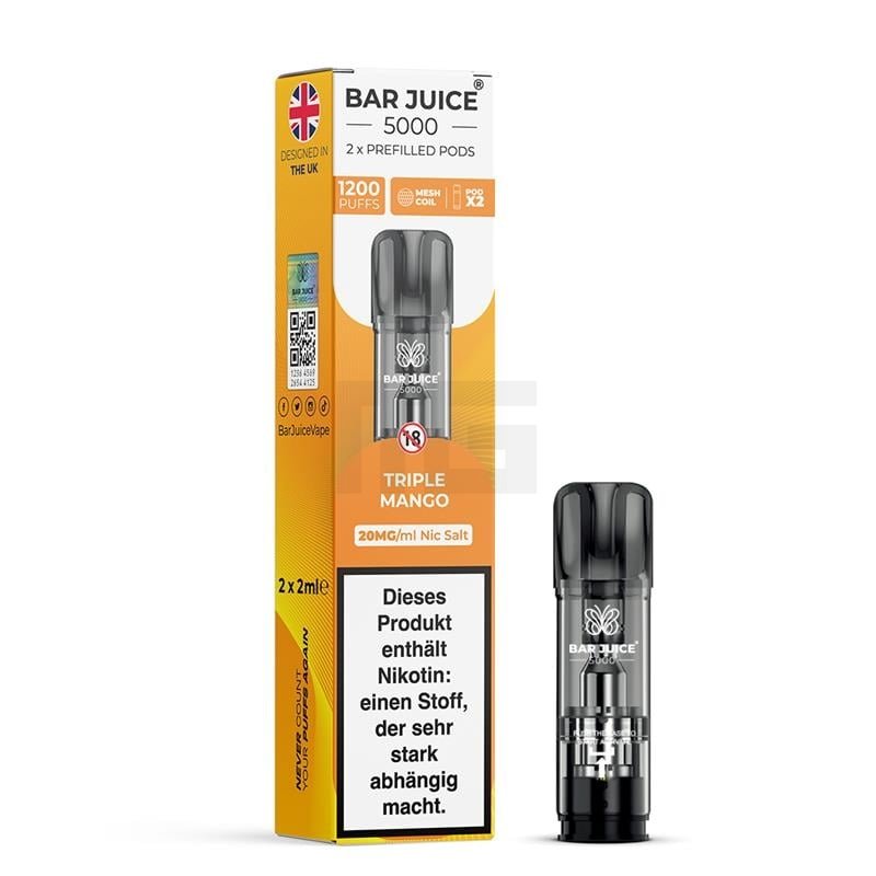 Bar Juice - Prefilled Pods - 2ml - 2er Paket - Triple Mango | Nikotinsalz-Stärke : 20mg