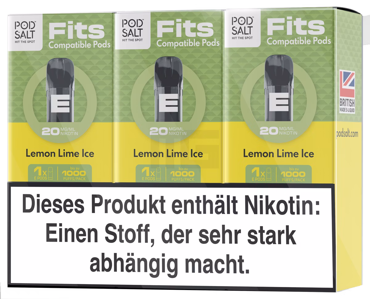 Pod Salt - Fits - Prefilled Pod - Lemon Lime Ice - 20mg - 2ml - 3er Pack Pod Salt - Fits - Prefilled Pod - Lemon Lime Ice - 20mg - 2ml - 3er Pack