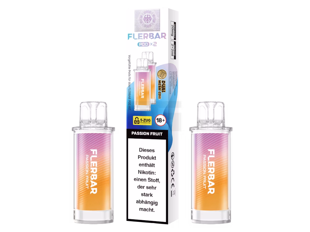 Flerbar - Prefilled Pod - 2ml - 2er Pack - Passion Fruit Flerbar - Prefilled Pod - 2ml - 2er Pack - Passion Fruit