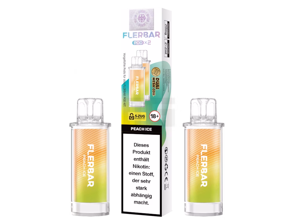 Flerbar - Prefilled Pod - 2ml - 2er Pack - Peach Ice Flerbar - Prefilled Pod - 2ml - 2er Pack - Peach Ice