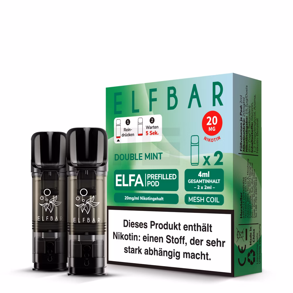 Elfbar - ELFA - Prefilled Pod - 2ml - 2er Pack - Double Mint