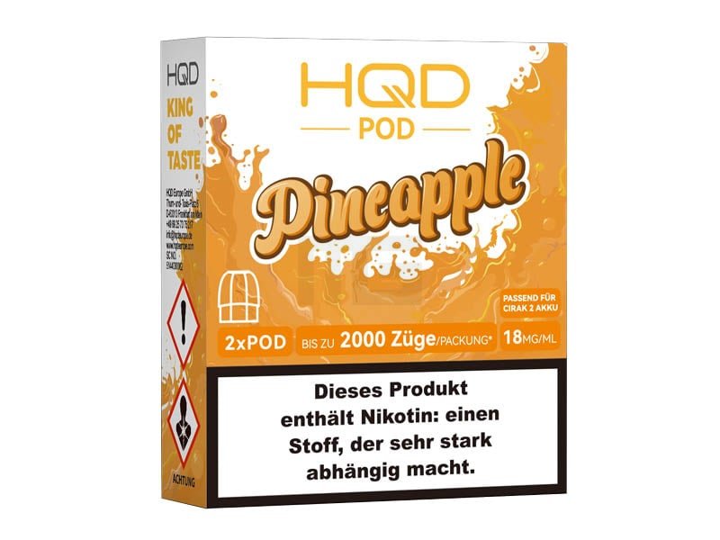 HQD - Cirak 2 - Prefilled Pods - Pineapple - 18mg - 2ml - 2er Pack