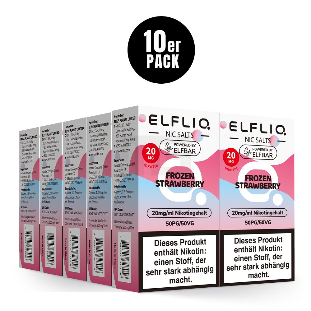 Elfbar - ElfLiq - 10ml - Frozen Strawberry | Nikotinsalz-Stärke : 20mg