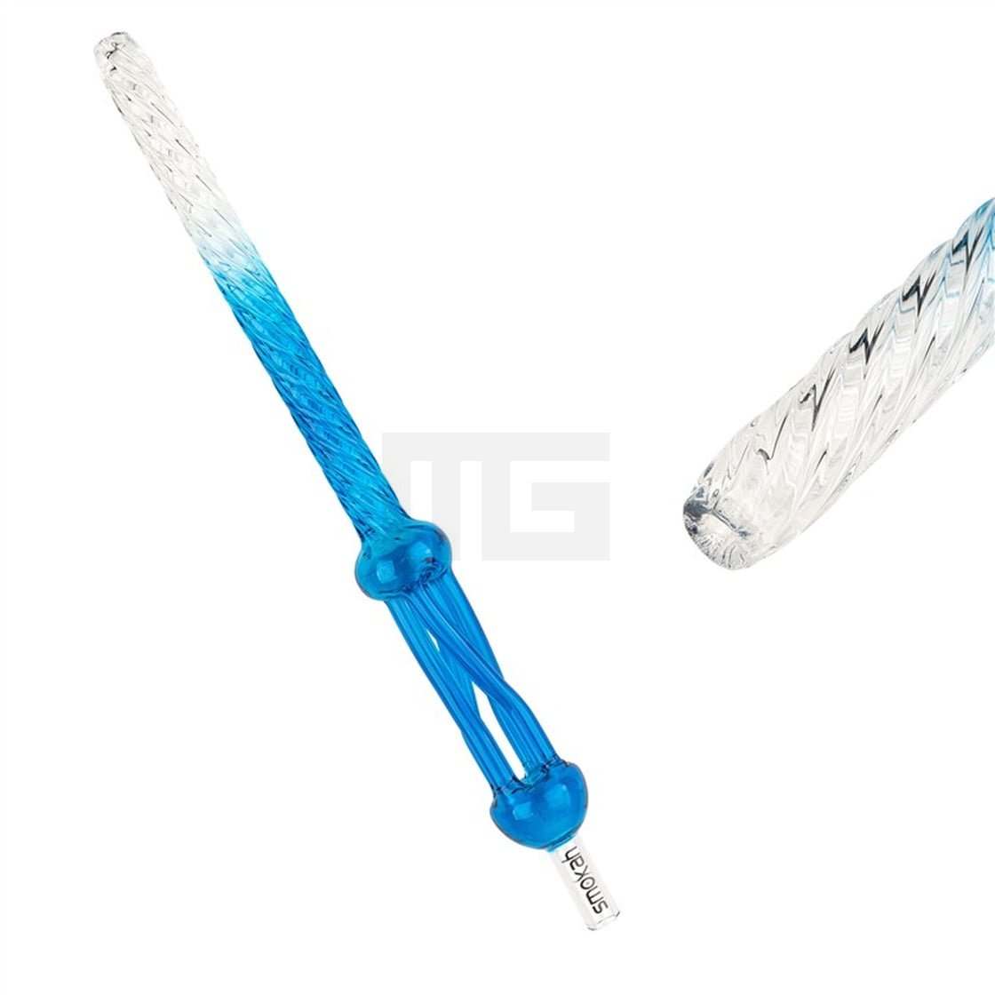 Smokah - Glasmundstück Curly - Blau Smokah - Glasmundstück Curly - Blau