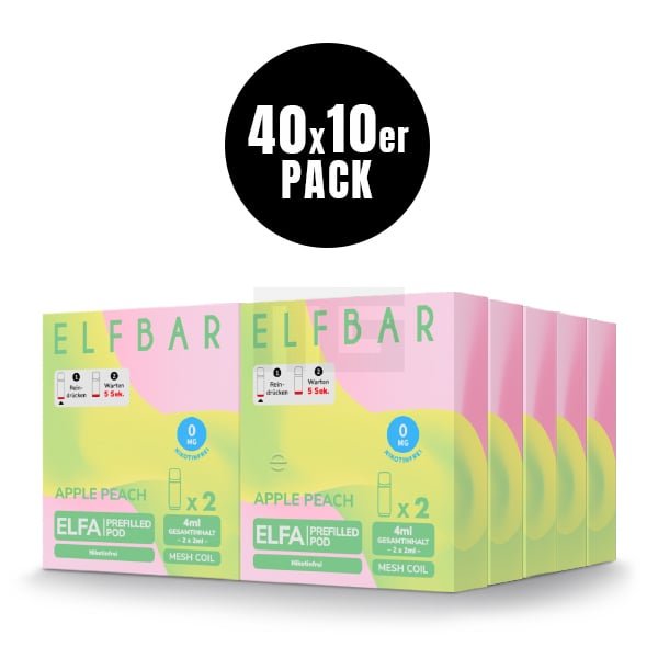 Elfbar - ELFA - Prefilled Pod - 2ml - 2er Pack - Nikotinfrei - Apple Peach